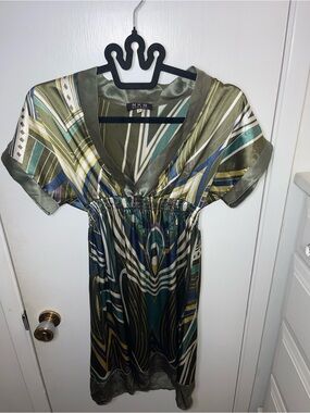 EUC Olive Multi-Pattern Women’s Dress